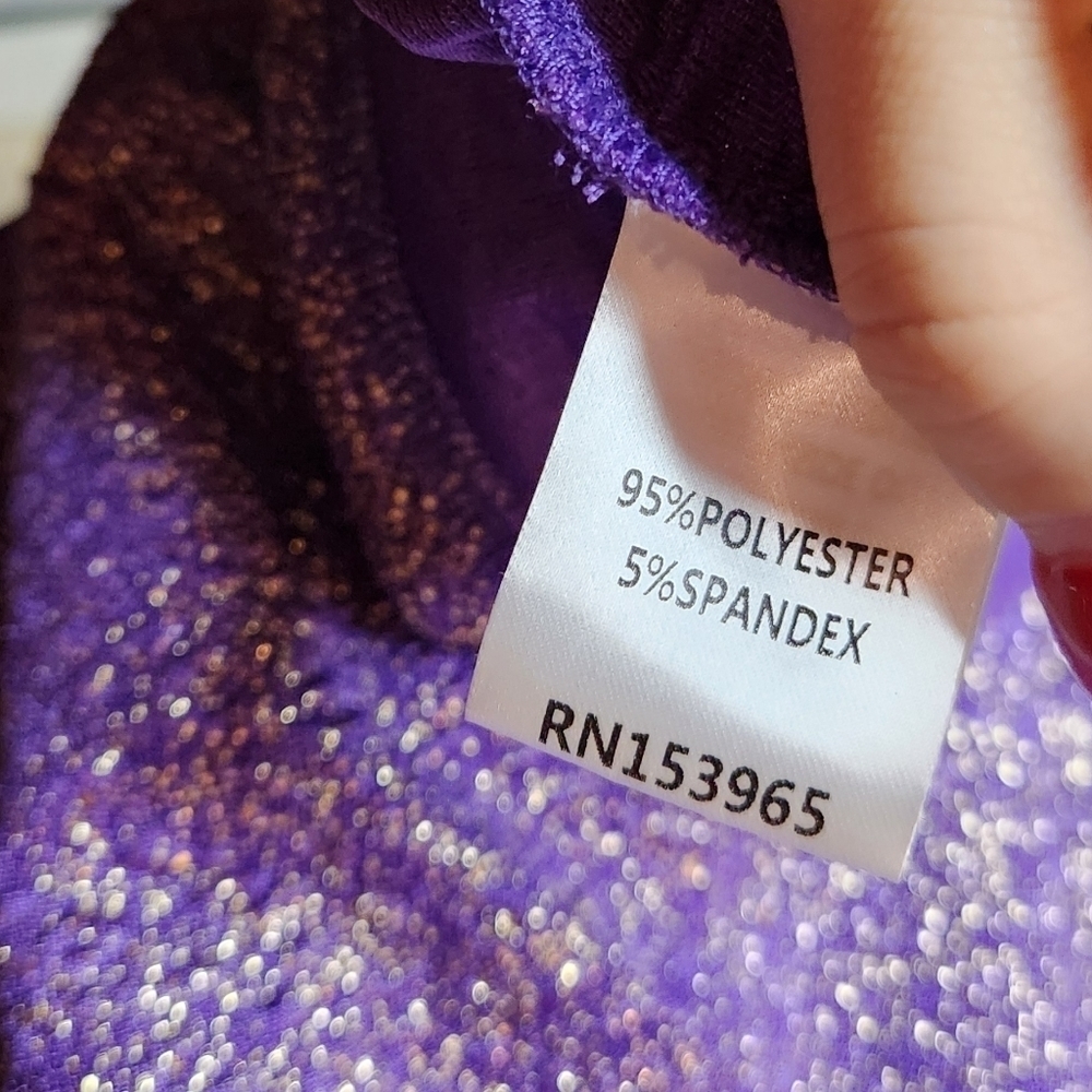 Area Stars NWT Purple Glitter Mini Dress Size Medium - Picture 7 of 8
